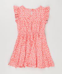 Vestido-Infantil-Floral-Com-Babado-Sem-Manga-Coral-8806511-Coral_1_2