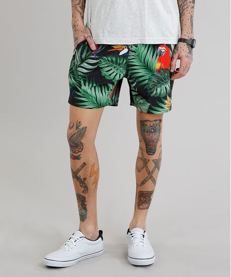 Short-Masculino-Estampado-Arara-com-Bolsos-Preto-9267364-Preto_1