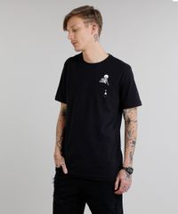 Camiseta-Masculina-Esqueleto-com-Bolso-Manga-Curta-Gola-Careca-Preta-9253180-Preto_1