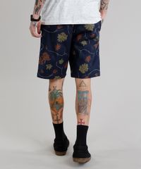 Bermuda-Masculina-com-Cordao-Estampada-Floral-Azul-Marinho-9223871-Azul_Marinho_2