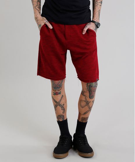 Bermuda-Masculina-em-Moletom-Mescla-Vinho-9227682-Vinho_1