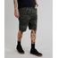Bermuda-de-Sarja-Masculina-Reta-Estampada-Camuflada-com-Corrente-Verde-Militar-9202655-Verde_Militar_1
