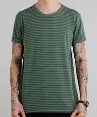 Camiseta-Masculina-Basica-Listrada-Manga-Curta-Gola-Careca-Verde-Militar-8551673-Verde_Militar_4