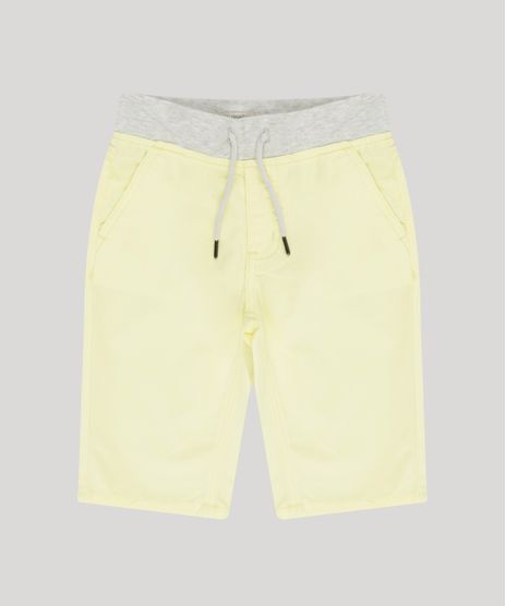 Bermuda-Infantil-com-Cordao-e-Bolso-Amarelo-Claro-9195267-Amarelo_Claro_1