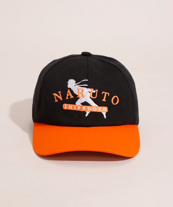 Boné Infantil Aba Curva com Bordado Naruto Preto M