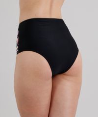 Biquini-Calcinha-Hot-Pant-com-Estampa-Floral-com-Protecao-UV50--Preta-9286640-Preto_2