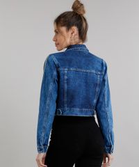 Jaqueta-Jeans-Feminina-Cropped-com-Listras-Laterais-Azul-Medio-9269751-Azul_Medio_2