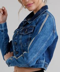 Jaqueta-Jeans-Feminina-Cropped-com-Listras-Laterais-Azul-Medio-9269751-Azul_Medio_4