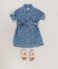 Vestido-Chemise-Jeans-Infantil-Estampado-Floral-com-Bolsos-Manga-Curta-Azul-Escuro-9174605-Azul_Escuro_3