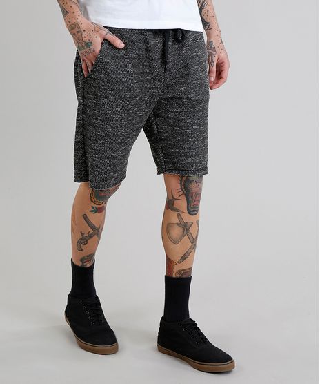Bermuda-Masculina-em-Moletom-Mescla-Cinza-Mescla-Escuro-9227681-Cinza_Mescla_Escuro_1