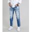 Calca-Jeans-Masculina-Tapered-Cropped-Destroyed-Eco-Recycle-Azul-Claro-9202838-Azul_Claro_1