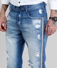 Calca-Jeans-Masculina-Tapered-Cropped-Destroyed-Eco-Recycle-Azul-Claro-9202838-Azul_Claro_4