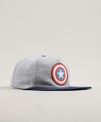 Bone-Infantil-Capitao-America-Aba-Reta-Cinza-9238603-Cinza_2