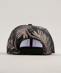 Bone-Masculino-Estampado-de-Folhagem-Aba-Reta-Preto-9301864-Preto_3
