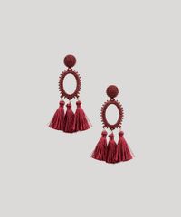 Brinco-Feminino-com-Tassel-Vinho-9158485-Vinho_1