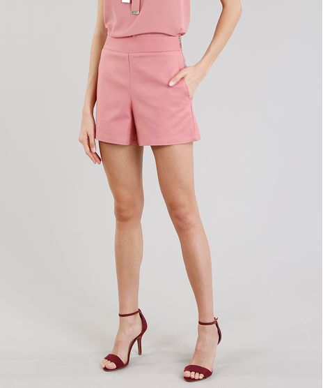 Short-Feminino-Cintura-Alta-com-Ziper-Rose-8730697-Rose_1