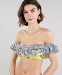 Biquini-Top-Ombro-a-Ombro-Estampado-de-Passaros-com-Babados-Amarelo-9030788-Amarelo_1