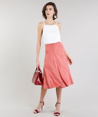 Saia-Midi-Feminina-em-Suede-Coral-9213240-Coral_3