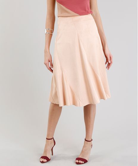 Saia-Midi-Feminina-em-Suede-Rose-9213240-Rose_1
