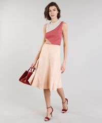 Saia-Midi-Feminina-em-Suede-Rose-9213240-Rose_3