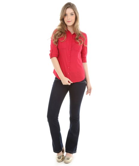 Camisa-Clock-House-com-Bolsos-Vermelho-7852865-Vermelho_1