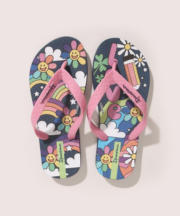 Chinelo Infantil Estampado Floral Ipanema Rosa 23-24