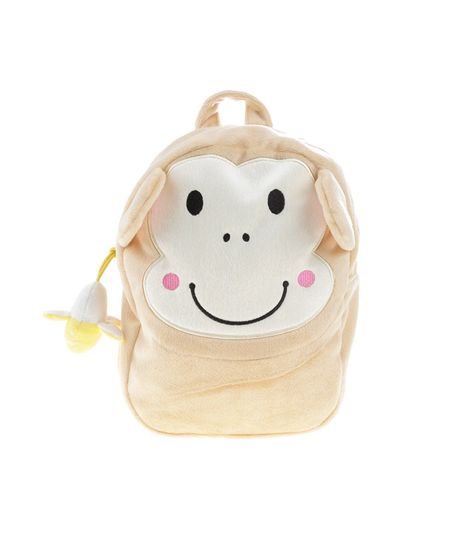 Mochila-com-Macaco-Bebe-Menina-Bege-Claro-7910043-Bege_Claro_1