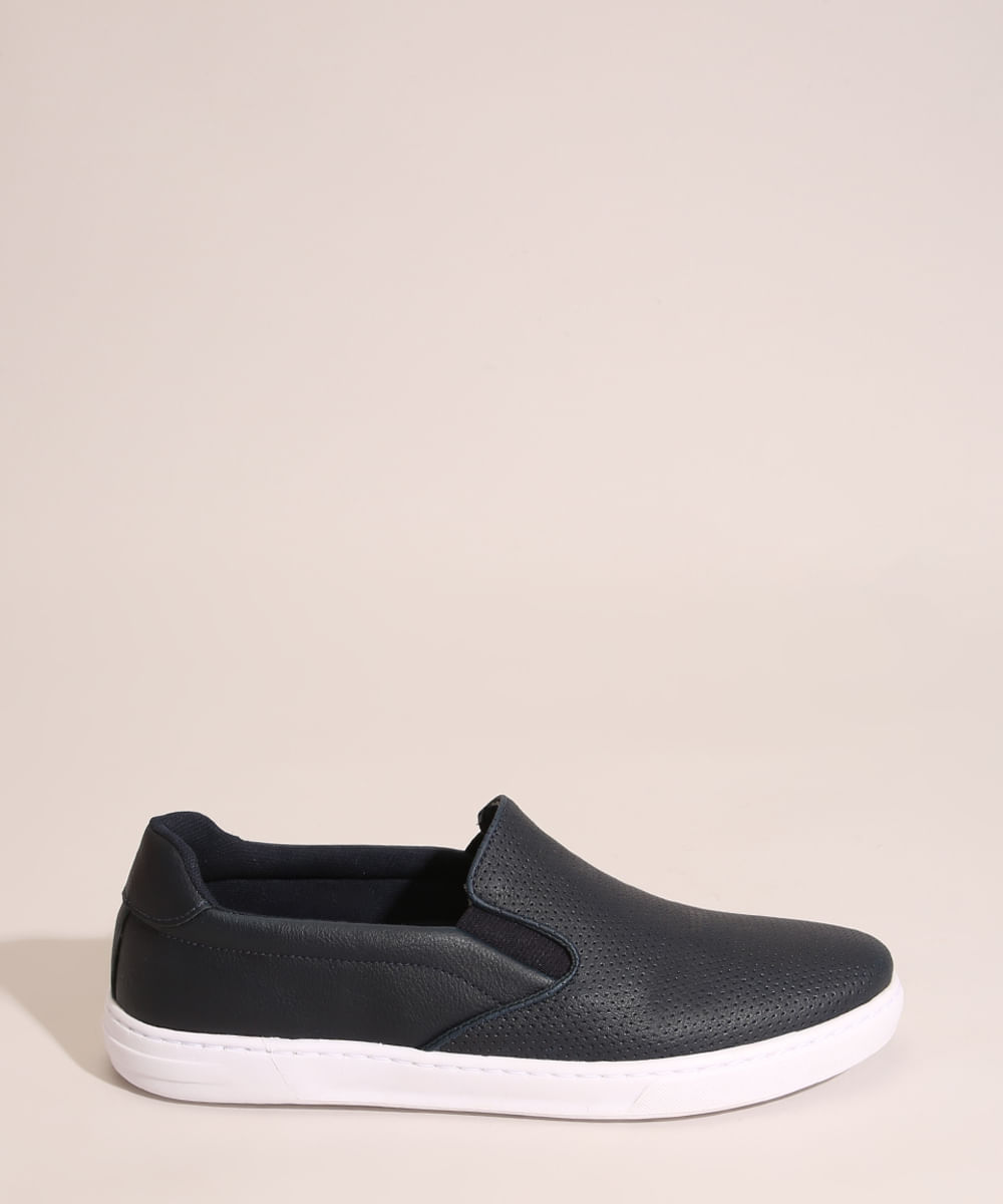 Tênis Masculino Slip On Furos Oneself Azul Marinho