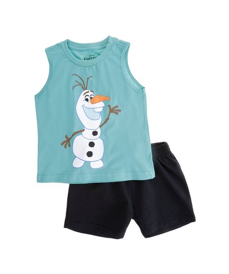 Conjunto-de-Camiseta---Short-Olaf-Infantil-Menino-Verde-8068876-Verde_1