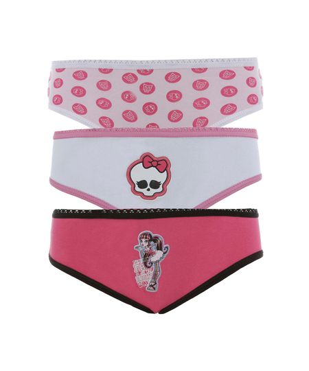 Kit-de-Calcinhas-Monster-High-Infantil-Menina-Rosa-8014521-Rosa_1