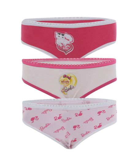 Kit-de-Calcinhas-Barbie-Infantil-Menina-Rosa-8040737-Rosa_1