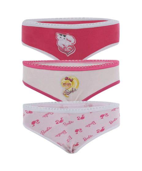 Kit-de-Calcinhas-Barbie-Infantil-Menina-Rosa-8040737-Rosa_1