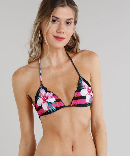 Biquini-Top-Cortininha-Estampado-Floral-com-Bojo-Removivel-e-Protecao-UV50--Preto-9284367-Preto_1