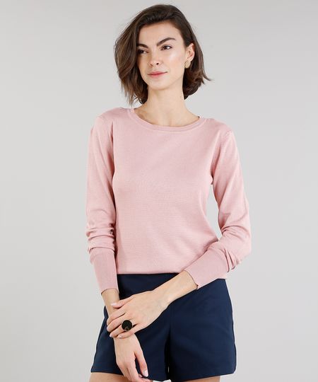 Sueter-Feminino-Basico-em-Trico-Manga-Longa-Gola-Redonda--Rose-8836110-Rose_1 Sueter-Feminino-Basico-em-Trico-Manga-Longa-Gola-Redonda--Rose-8836110-Rose_1