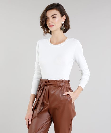 sueter feminino gola redonda
