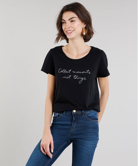 Blusa-Feminina-com-Bordado--Collect-Moments--Manga-Curta-Decote-Redondo-Preta-9273554-Preto_1