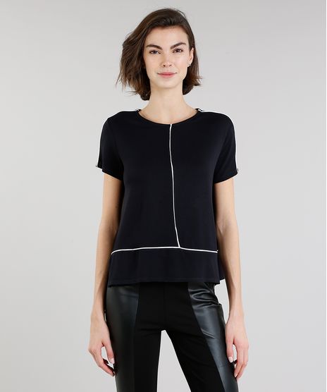Blusa-Feminina-com-Vivo-Contrastante-Manga-Curta-Decote-Redondo-Preta-9126987-Preto_1