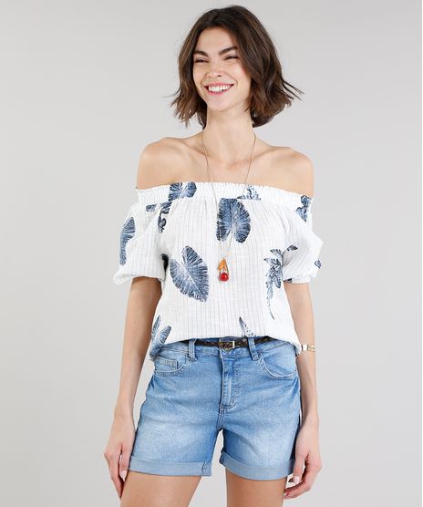Blusa-Feminina-Ciganinha-Estampada-de-Folhas-Manga-Curta-Branca-9195428-Branco_1