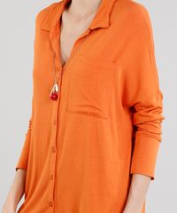 Camisa-Feminina-em-Malha-Manga-Longa-Laranja-9245744-Laranja_4
