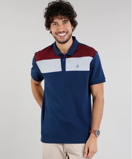 Polo-Masculina-com-Recortes-Manga-Curta-Azul-Marinho-9253648-Azul_Marinho_1