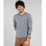 Sueter-Masculino-em-Trico-Listrado-Gola-V-com-Botoes-Cinza-Mescla-Escuro-8850212-Cinza_Mescla_Escuro_1