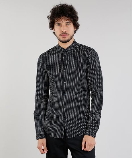 Camisa-Masculina-Slim-Estampada-Manga-Longa-Preta-9089574-Preto_1