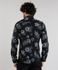 Camisa-Masculina-Slim-Estampada-Floral-Manga-Longa-Preta-9089559-Preto_2