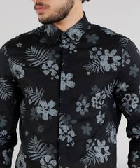 Camisa-Masculina-Slim-Estampada-Floral-Manga-Longa-Preta-9089559-Preto_4
