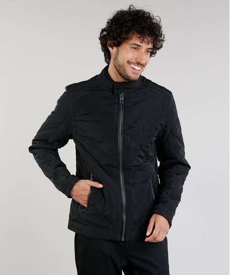 Jaqueta-Masculina-com-Matelasse--Preta-8868631-Preto_1