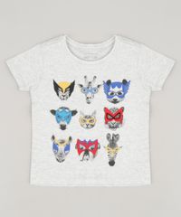 Camiseta-Infantil-com-Estampa-Interativa-Animais-Manga-Curta-Gola-Careca-Cinza-Mescla-Claro-9234056-Cinza_Mescla_Claro_1
