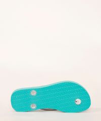 Chinelo Havaianas Sereia Infantil Slim com Glitter Azul Sola