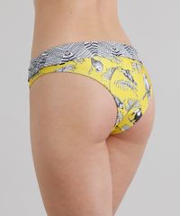 Biquini-Calcinha-Tanga-com-Cos-Virado-Estampado-de-Passaros-Amarelo-9049684-Amarelo_2