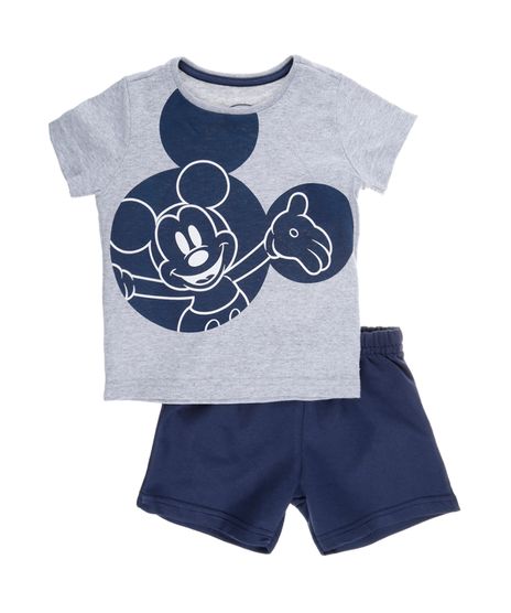 Conjunto-de-Camiseta---Bermuda-Mickey-Menino-Cinza-Mescla-8077832-Cinza_Mescla_1