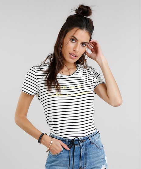 Blusa-Feminina-Listrada-com-Bordado--Wake-me-up-when-it-s-summer--Manga-Curta-Decote-Redondo-Off-White-9269597-Off_White_1